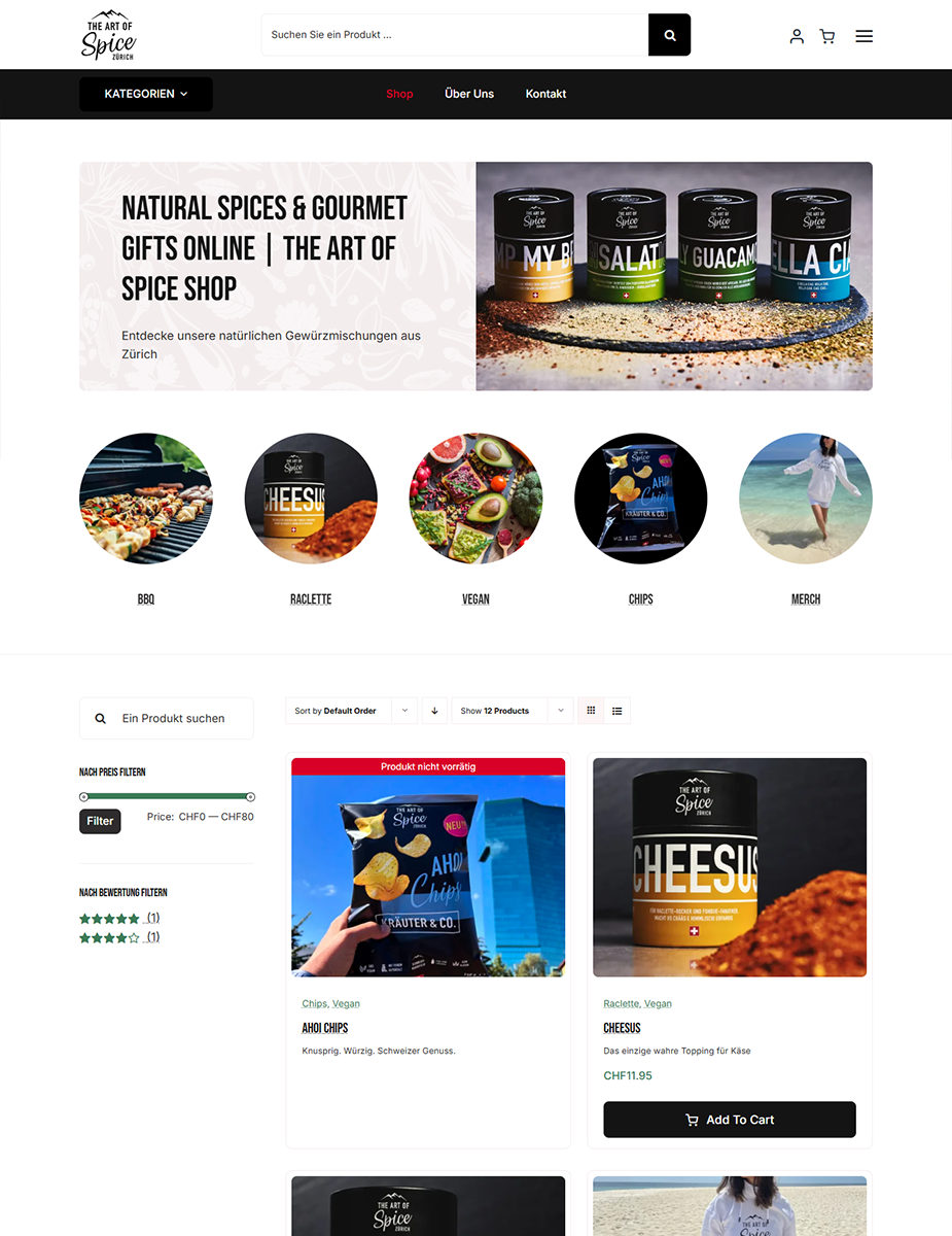 Creare magazin online condimente