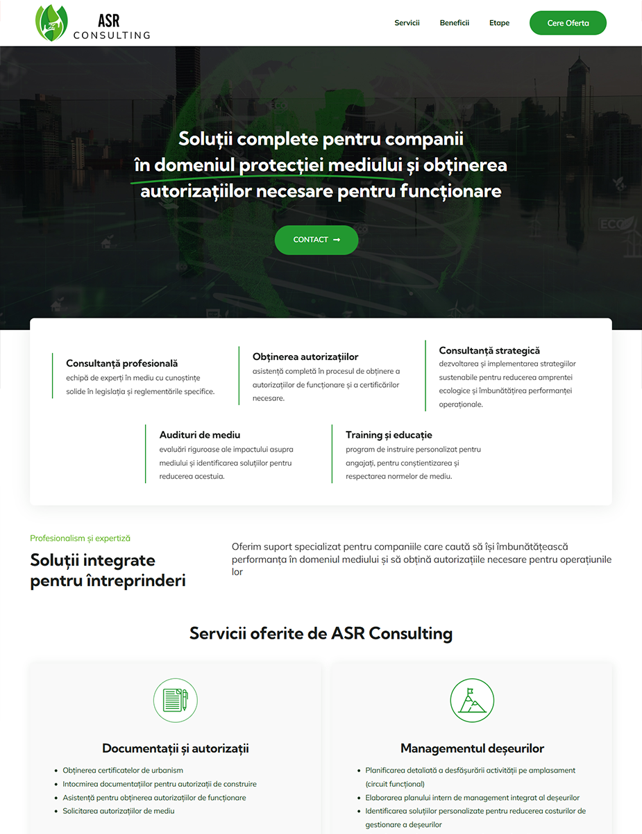 Creare site firmă consultanță mediu