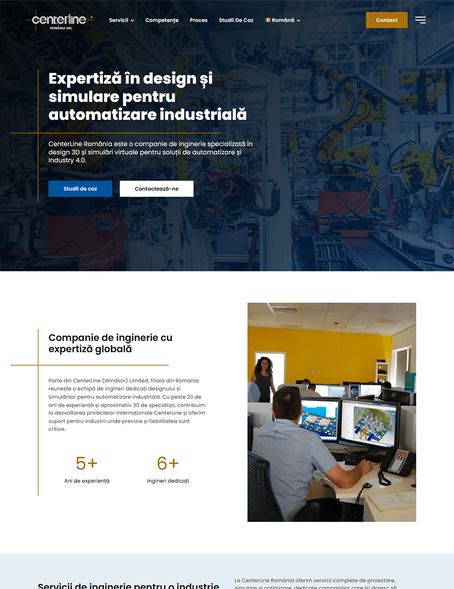 Creare site firmă design și simulare pentru automatizare industrială