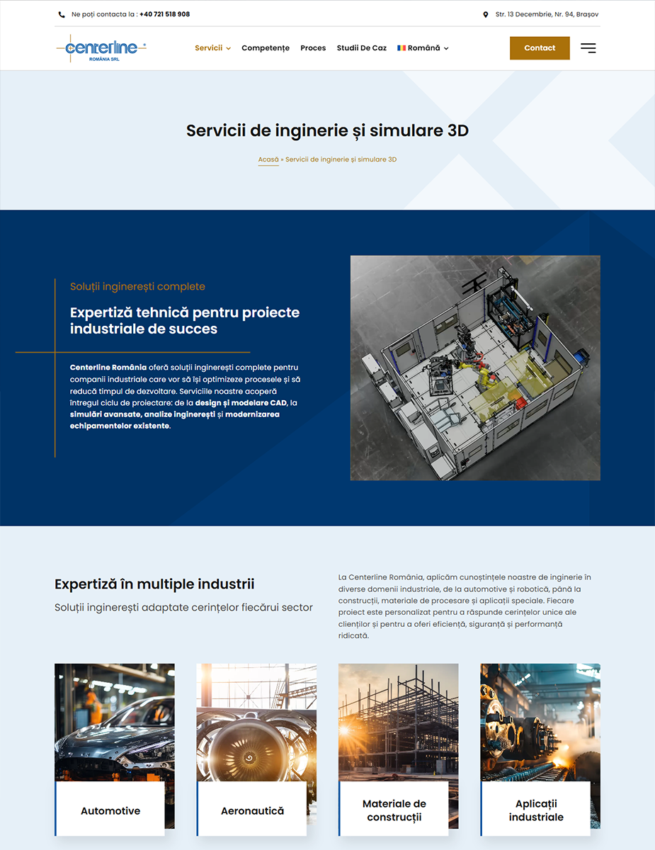 Creare site firmă design și simulare pentru automatizare industrială