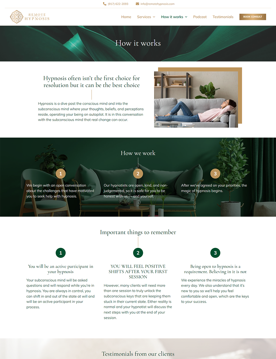 Creare site hipnoterapie online