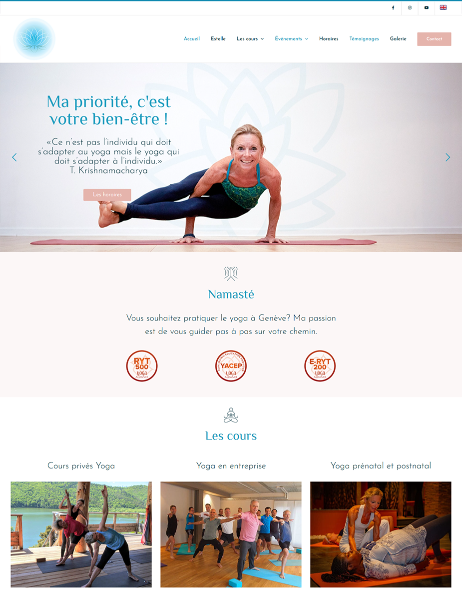 Creare site instructor yoga