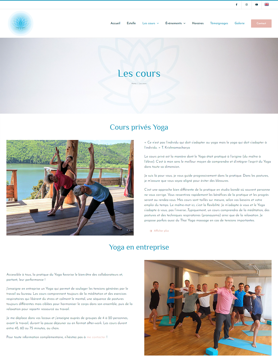 Creare site instructor yoga