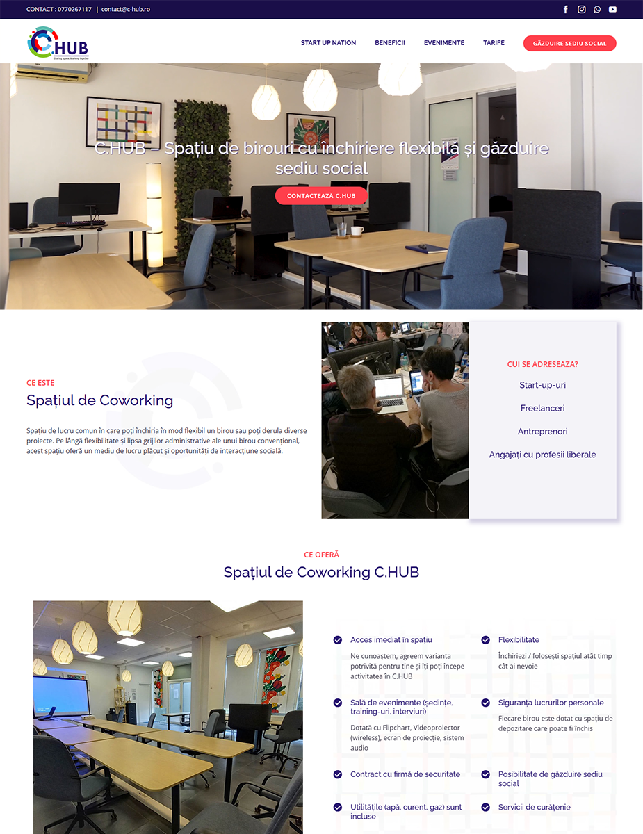 Creare site spațiu coworking