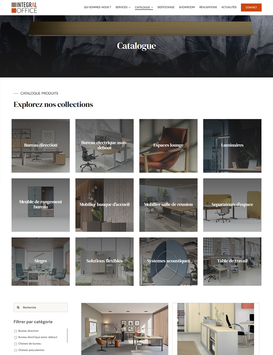 Creare site catalog produse mobilier birou